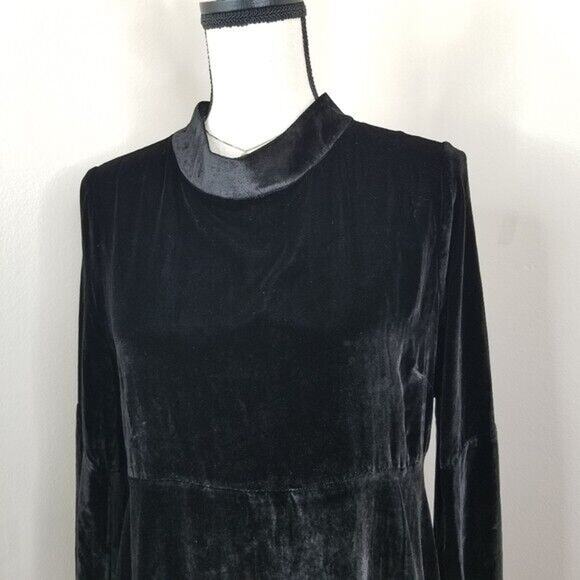Chaser Black Velvet Mini Dress M Boho Whimsigoth Fairy Witchy Renfair NEW - Picture 3 of 10